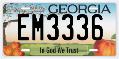 GA license plate EM3336