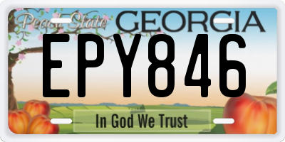 GA license plate EPY846