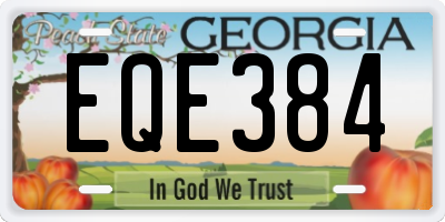 GA license plate EQE384