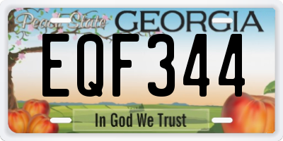 GA license plate EQF344