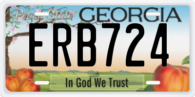 GA license plate ERB724