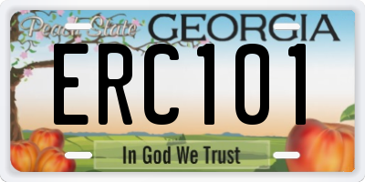 GA license plate ERC101