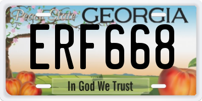 GA license plate ERF668