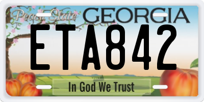 GA license plate ETA842