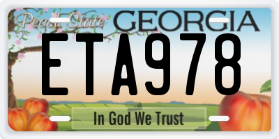 GA license plate ETA978