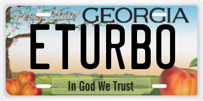 GA license plate ETURBO