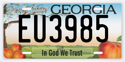 GA license plate EU3985