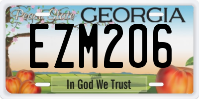 GA license plate EZM206