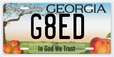 GA license plate G8ED