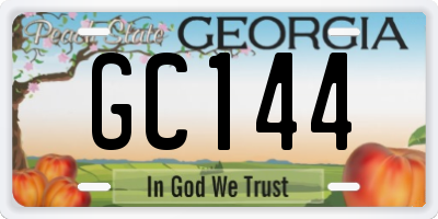 GA license plate GC144
