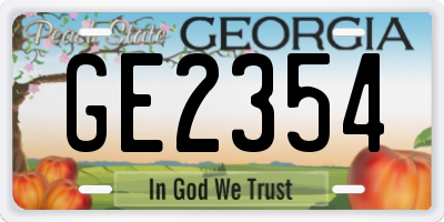 GA license plate GE2354