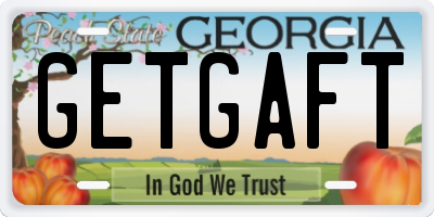 GA license plate GETGAFT