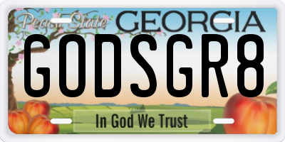 GA license plate GODSGR8