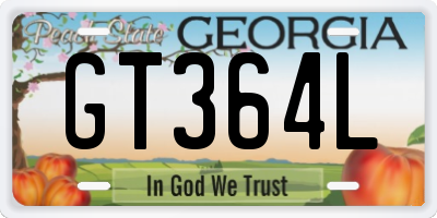 GA license plate GT364L