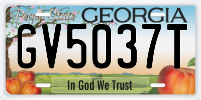 GA license plate GV5037T