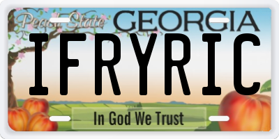 GA license plate IFRYRIC