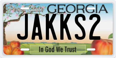 GA license plate JAKKS2