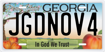 GA license plate JGDNOV4