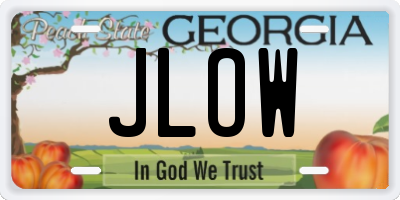 GA license plate JLOW
