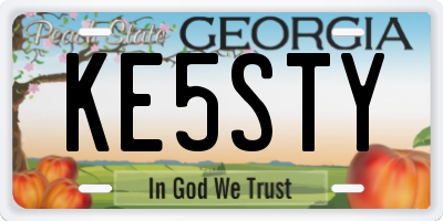 GA license plate KE5STY
