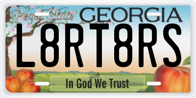 GA license plate L8RT8RS