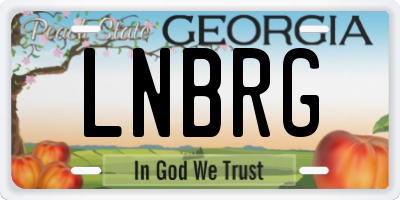 GA license plate LNBRG