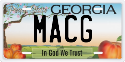 GA license plate MACG