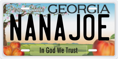 GA license plate NANAJOE