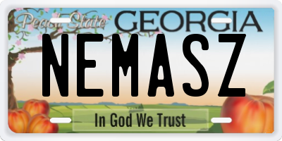GA license plate NEMASZ