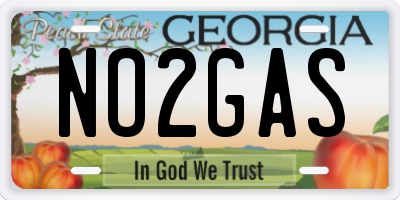 GA license plate NO2GAS