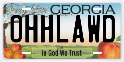 GA license plate OHHLAWD