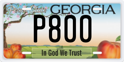 GA license plate P800