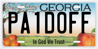 GA license plate PA1D0FF