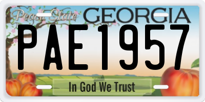 GA license plate PAE1957