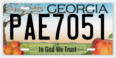 GA license plate PAE7051