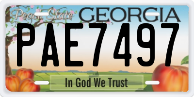 GA license plate PAE7497