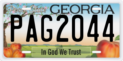 GA license plate PAG2044