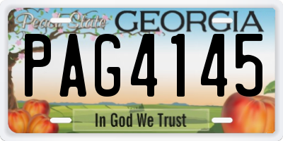 GA license plate PAG4145