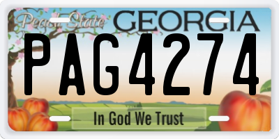 GA license plate PAG4274