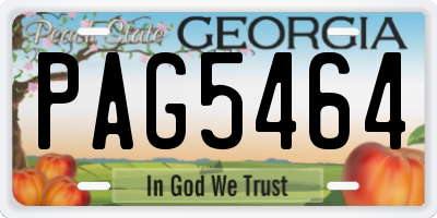 GA license plate PAG5464