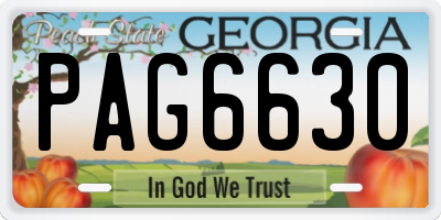 GA license plate PAG6630