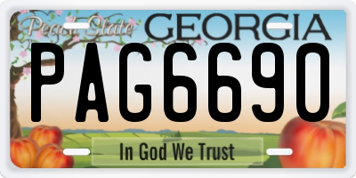 GA license plate PAG6690