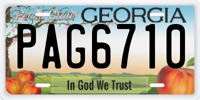 GA license plate PAG6710