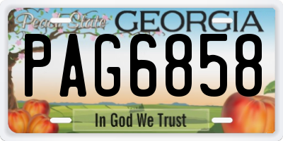 GA license plate PAG6858
