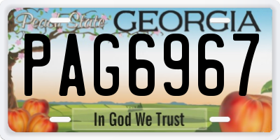 GA license plate PAG6967