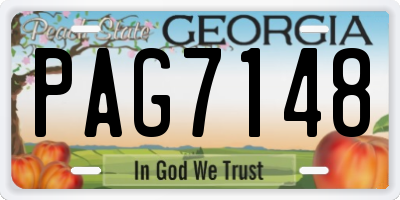 GA license plate PAG7148