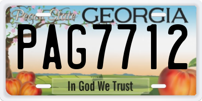 GA license plate PAG7712