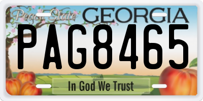 GA license plate PAG8465
