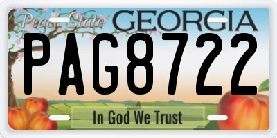 GA license plate PAG8722