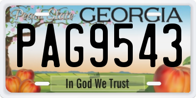 GA license plate PAG9543